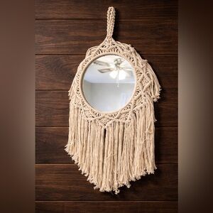 Bohemian Cream Macrame Wall Mirror